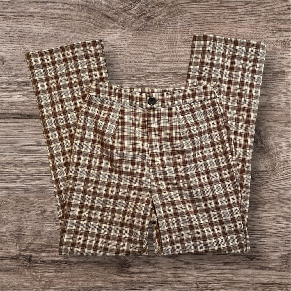 SHEIN brown&cream trousers